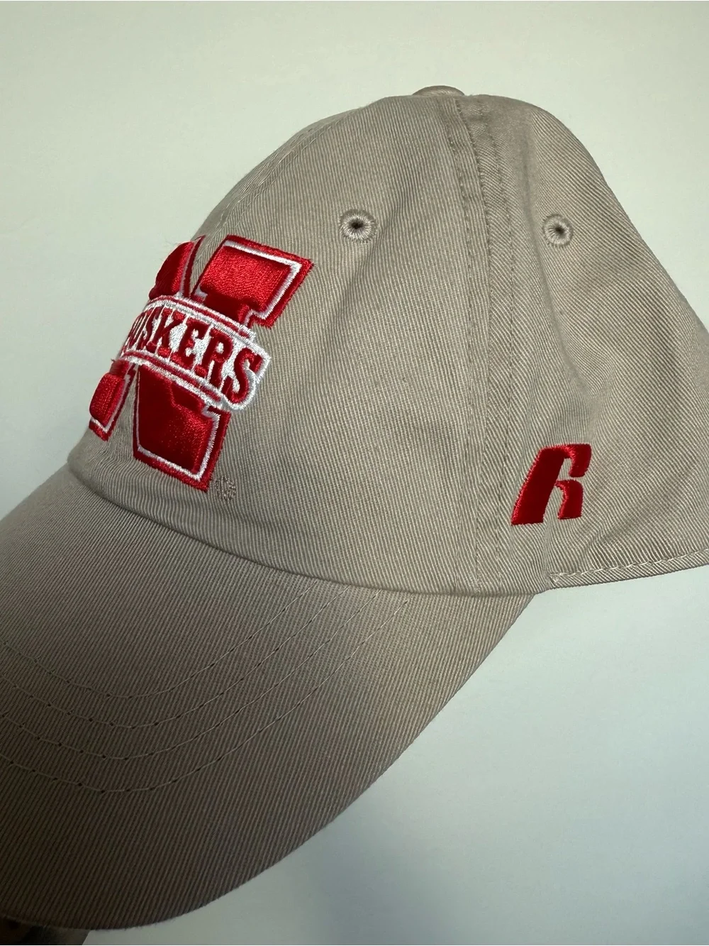 Russell Athletic Beige Nebraska Huskers Cap with Red Embroidery